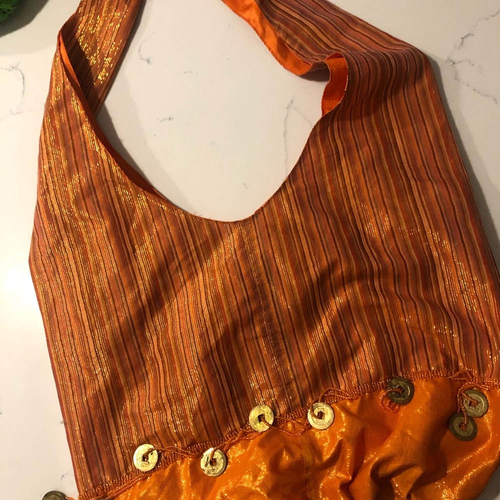 Orange Sequin Women's Bag